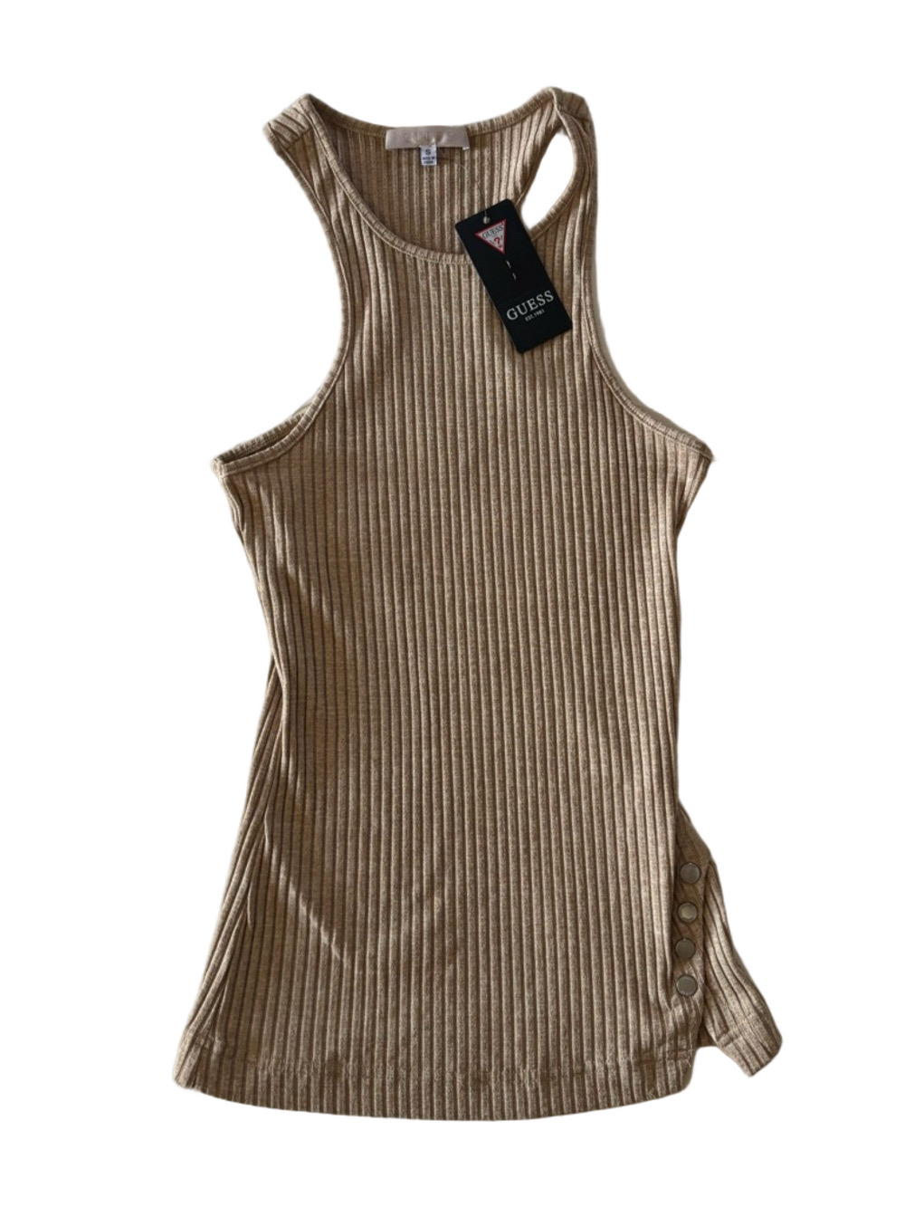 GUESS Dionne Buttons Ribbed Tank Top